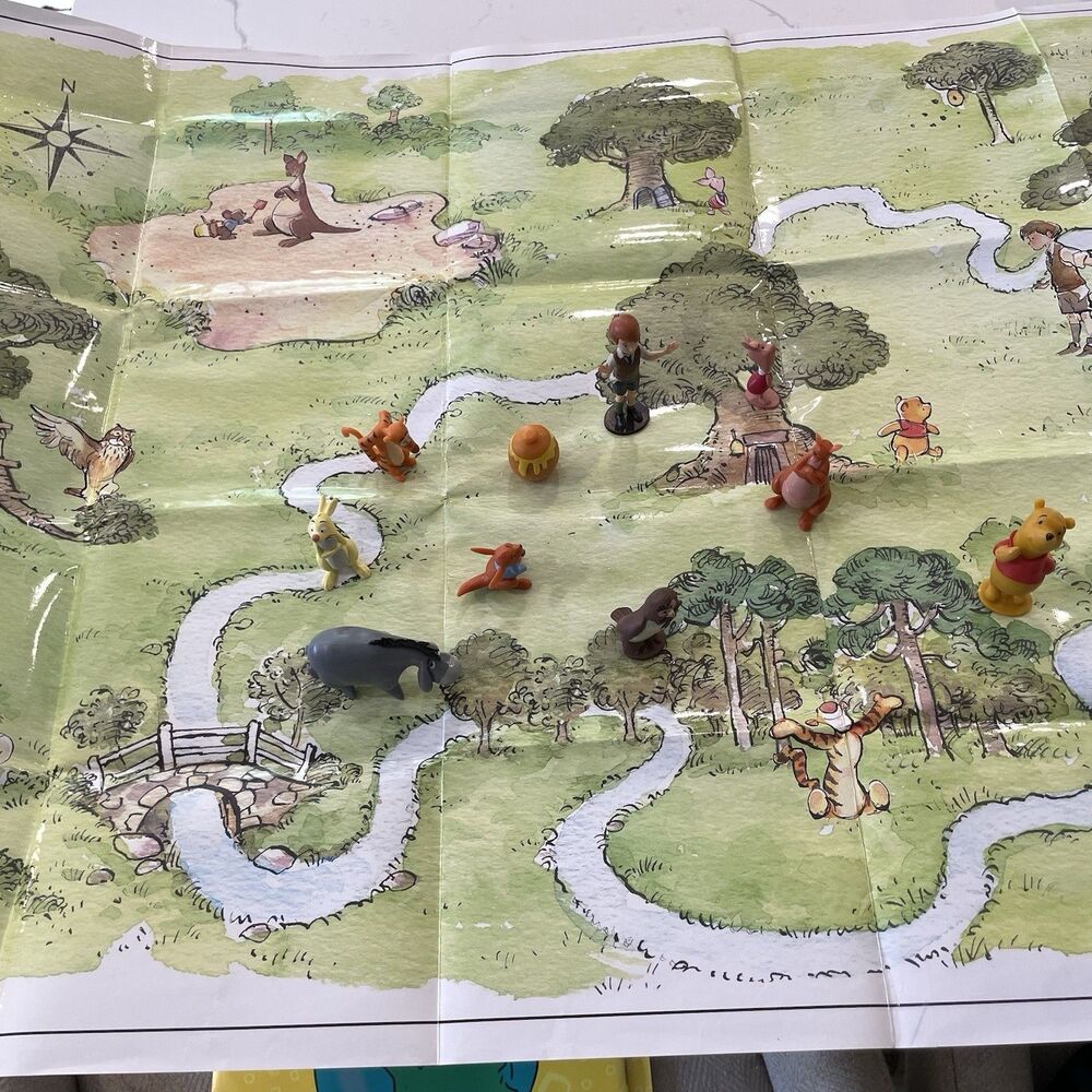 Winnie The Pooh Figure Set 10 Pieces With Poster Play set Disney Cake Toppers - Picture 2 of 5